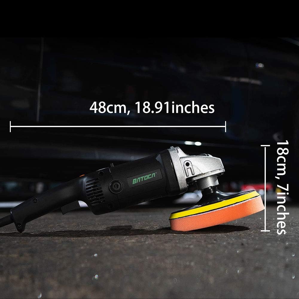 7 Inch 1200W Rotary Car Polisher with Foam Pads and Wool Pads F9458