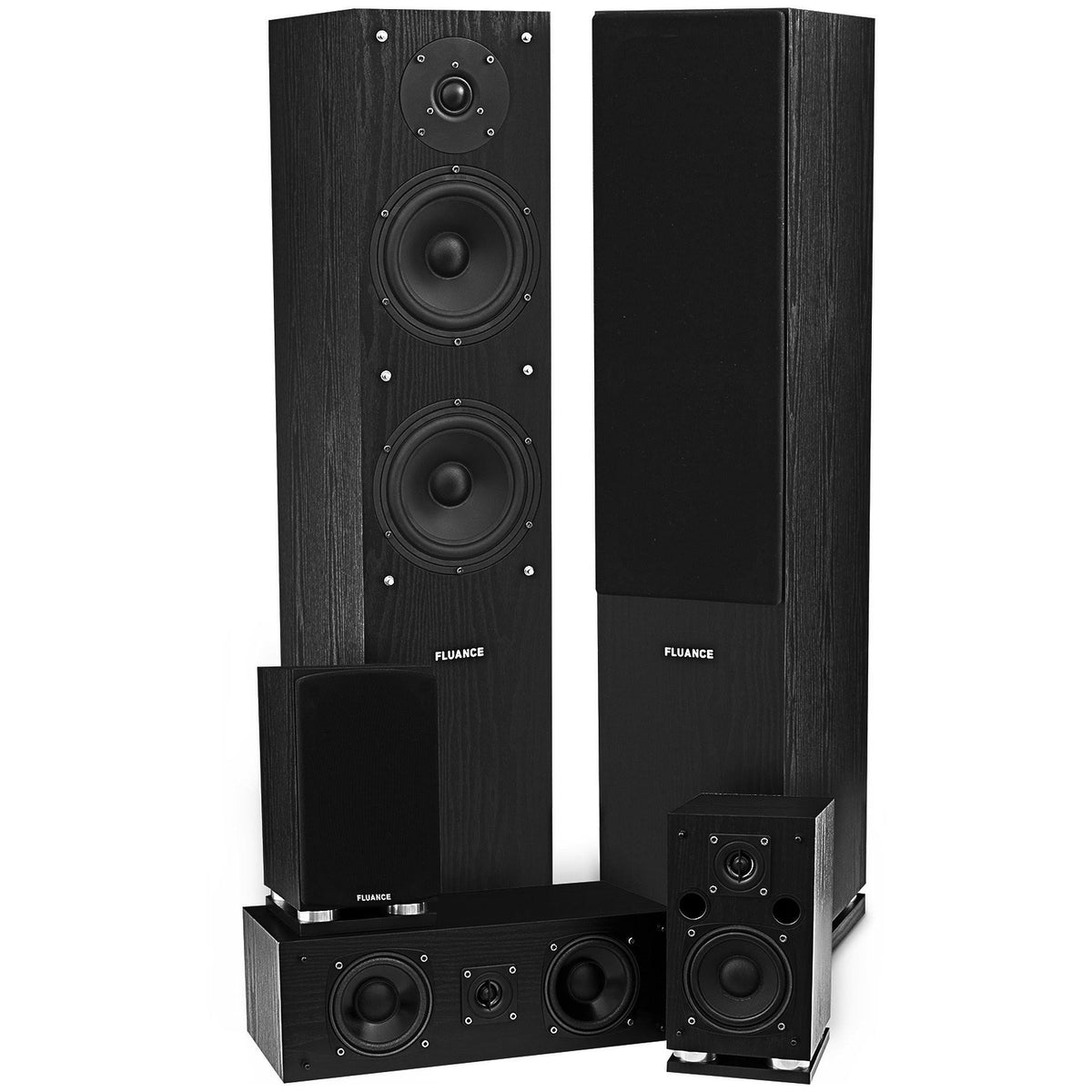 5.0 Channel 190W RMS 5 Speakers Black Speaker System S10104