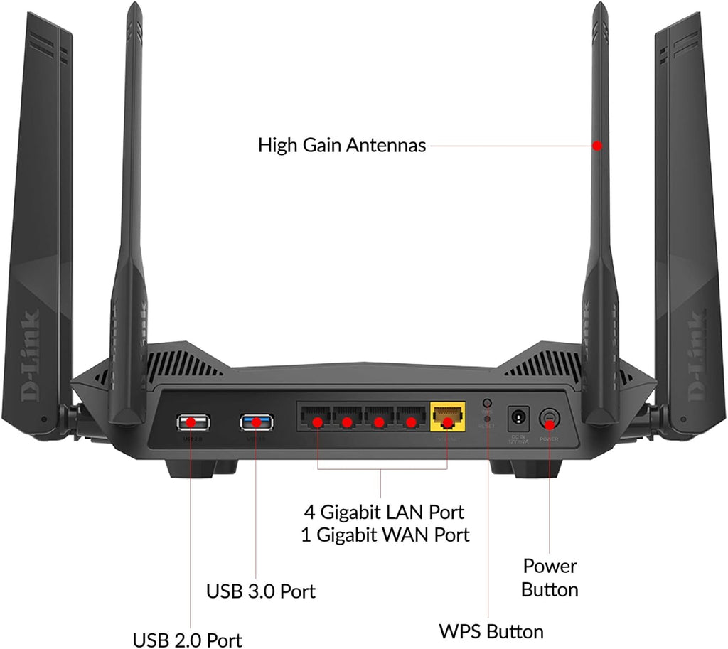 WiFi 6 Router AX4800 Dual Band Gigabit Gaming Internet Network O1583