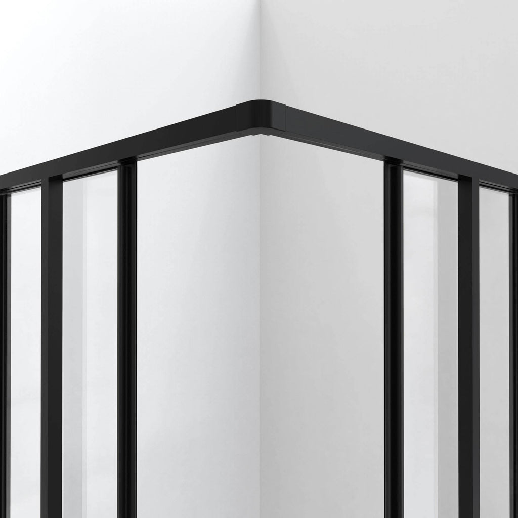 Satin Black Framed Sliding Shower Enclosure B6976