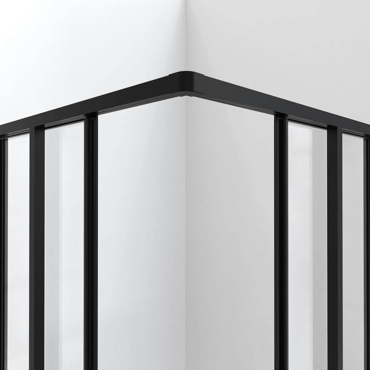 Satin Black Framed Sliding Shower Enclosure B6976