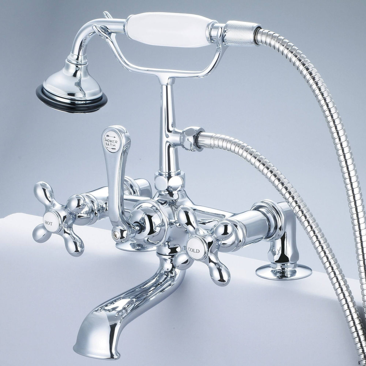 Vintage Classic 7-Inch Spread Deck Mount Tub Faucet with Handheld Shower W37539