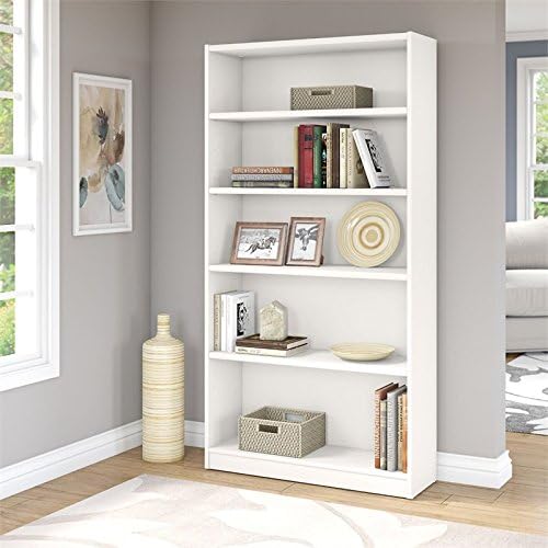 5 Shelf Bookcase in Pure White T378