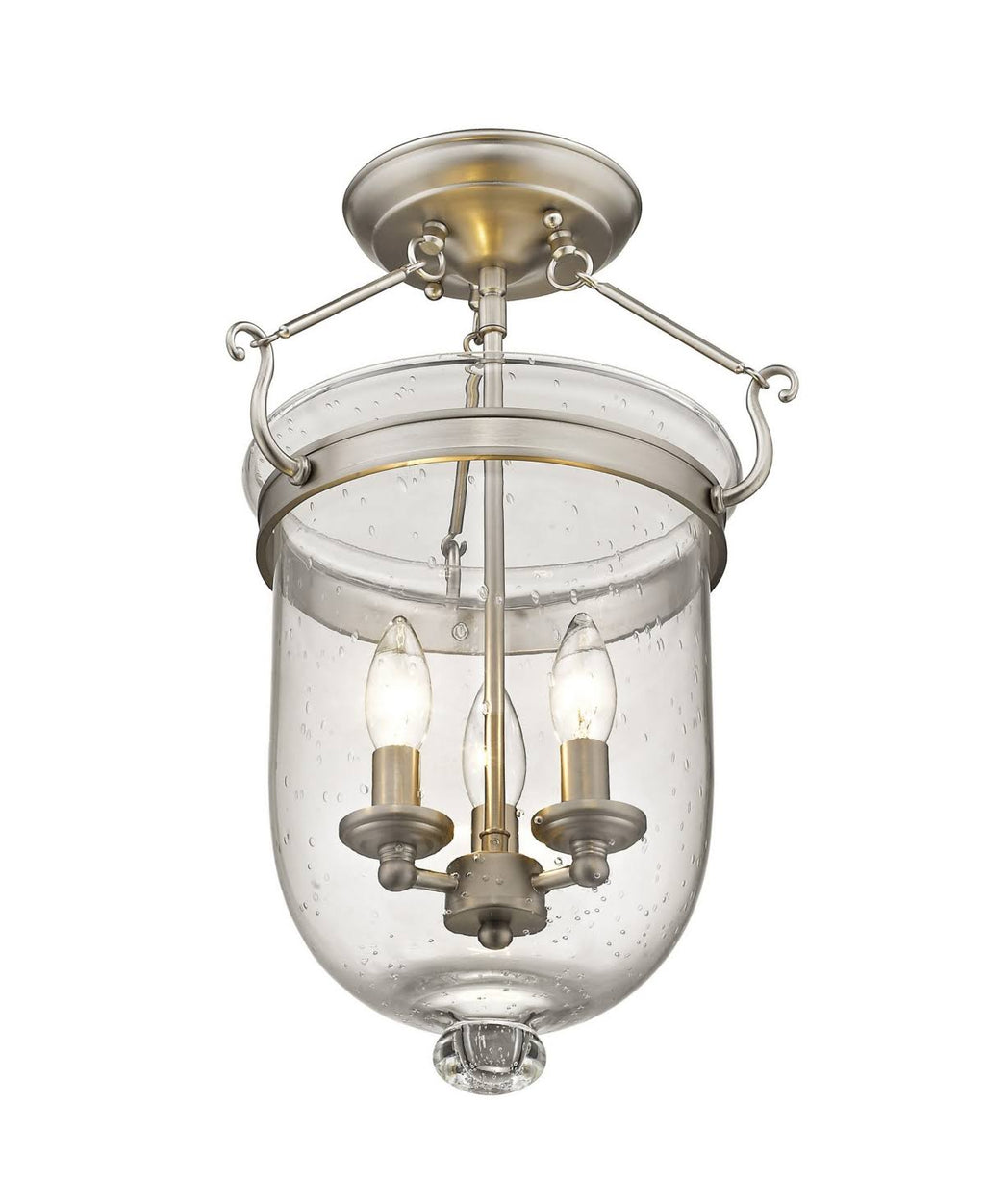 Antique Brass 3 Light Flush Mount I1923
