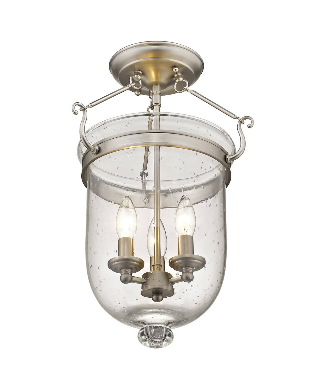 Antique Brass 3 Light Flush Mount I1923