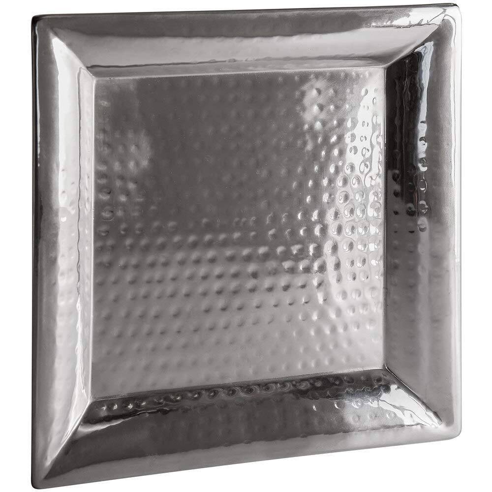 Square Stainless Steel Hammered Serving Tray X593101