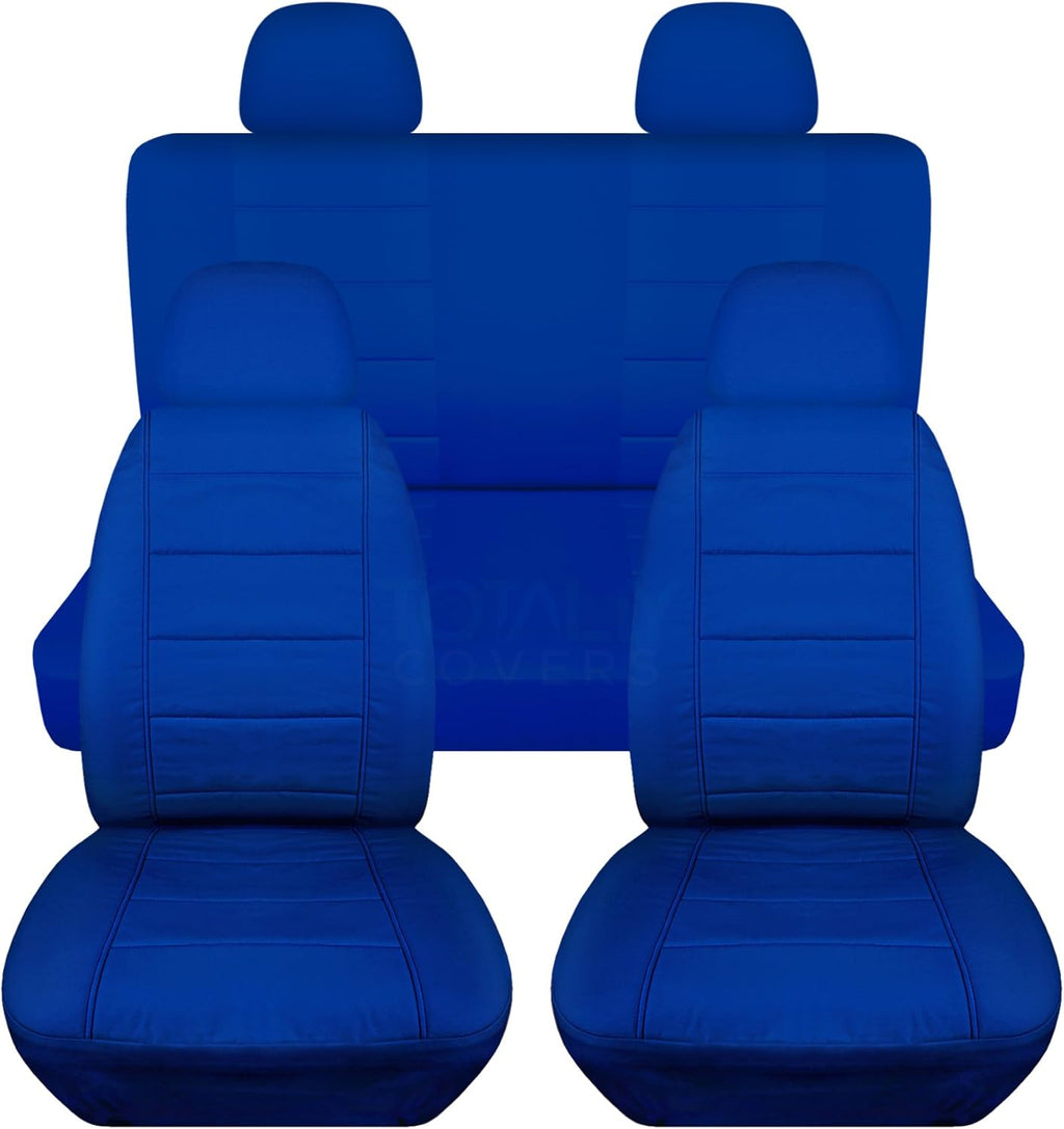 Charcoal Solid Car Seat Covers Full Set with 4 Headrest Covers A961