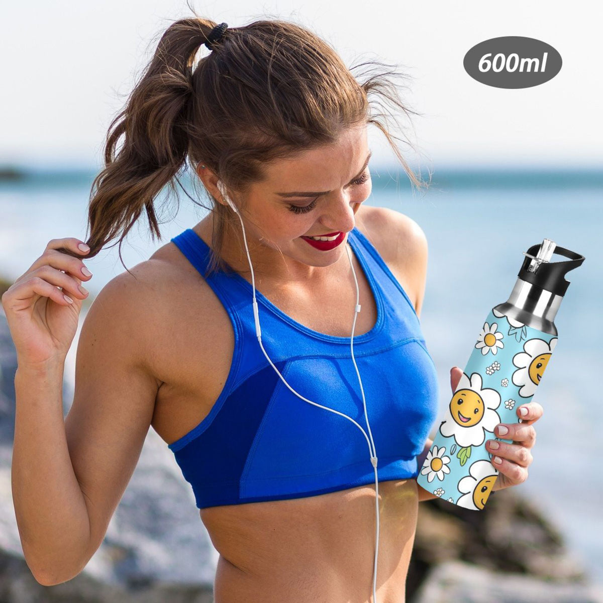 20 oz Insulated Stainless Steel Water Bottle with Straw Lid Z971783