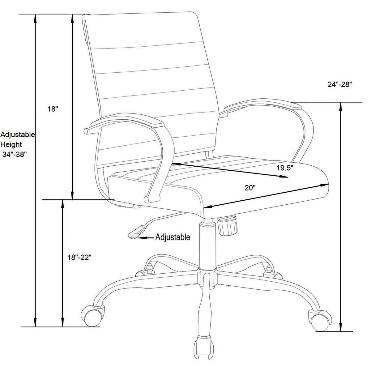 Adjustable Leather Office Chair V153