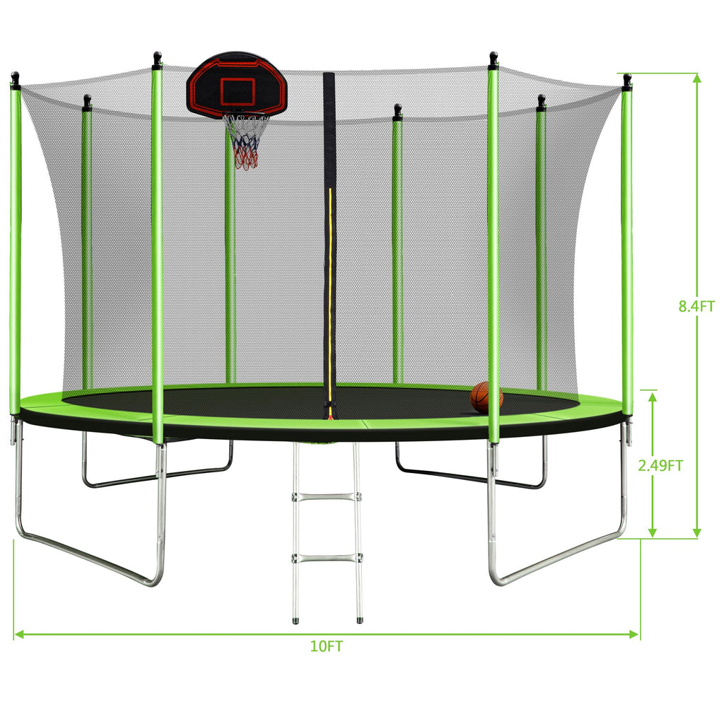 10FT Trampoline with Basketball Hoop and Ladder M18080