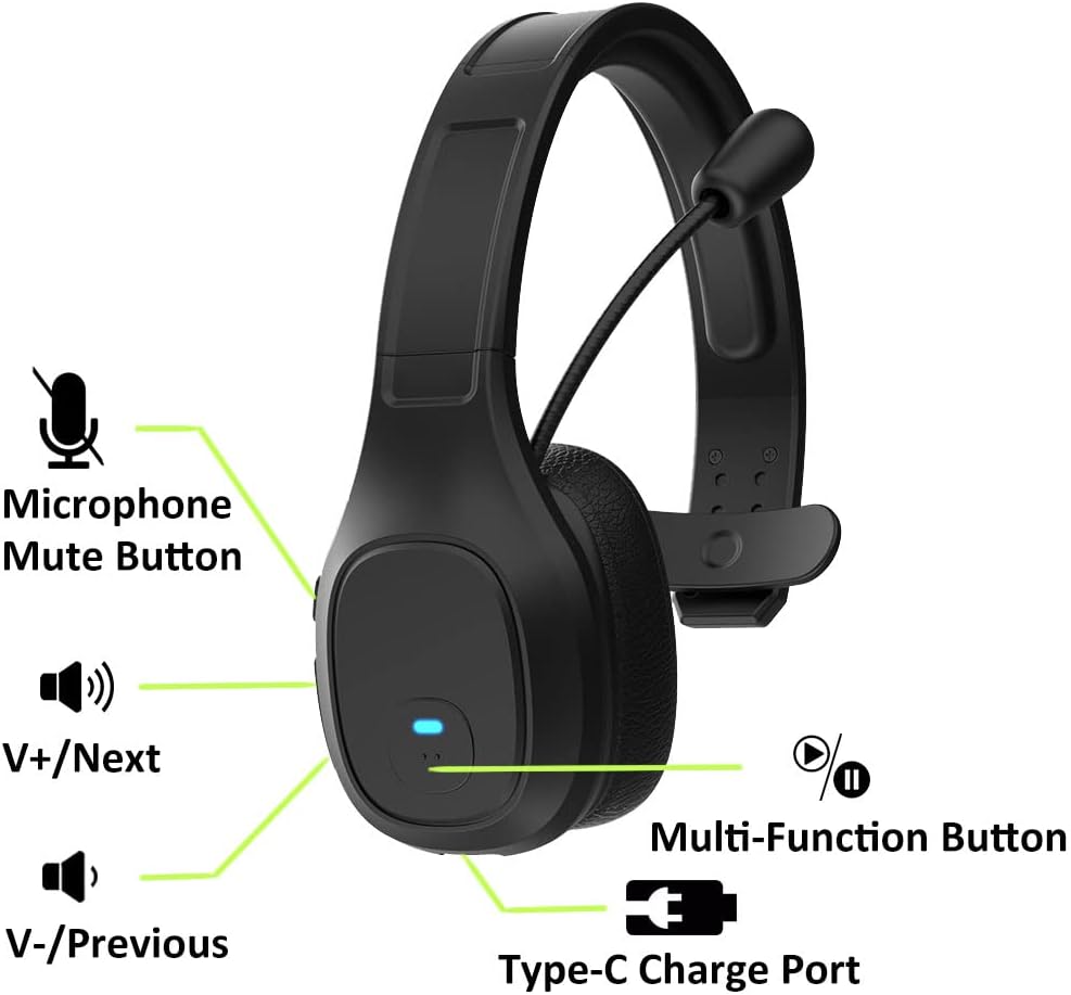 Wireless Bluetooth Headset with Noise Canceling Microphone, Pack of 2 H630