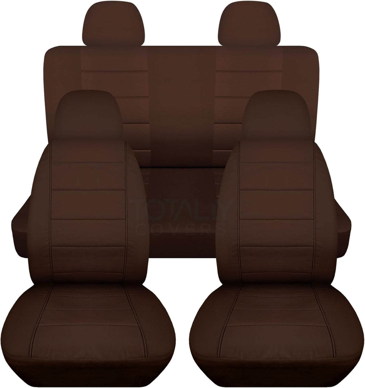 Charcoal Solid Car Seat Covers Full Set with 4 Headrest Covers A961