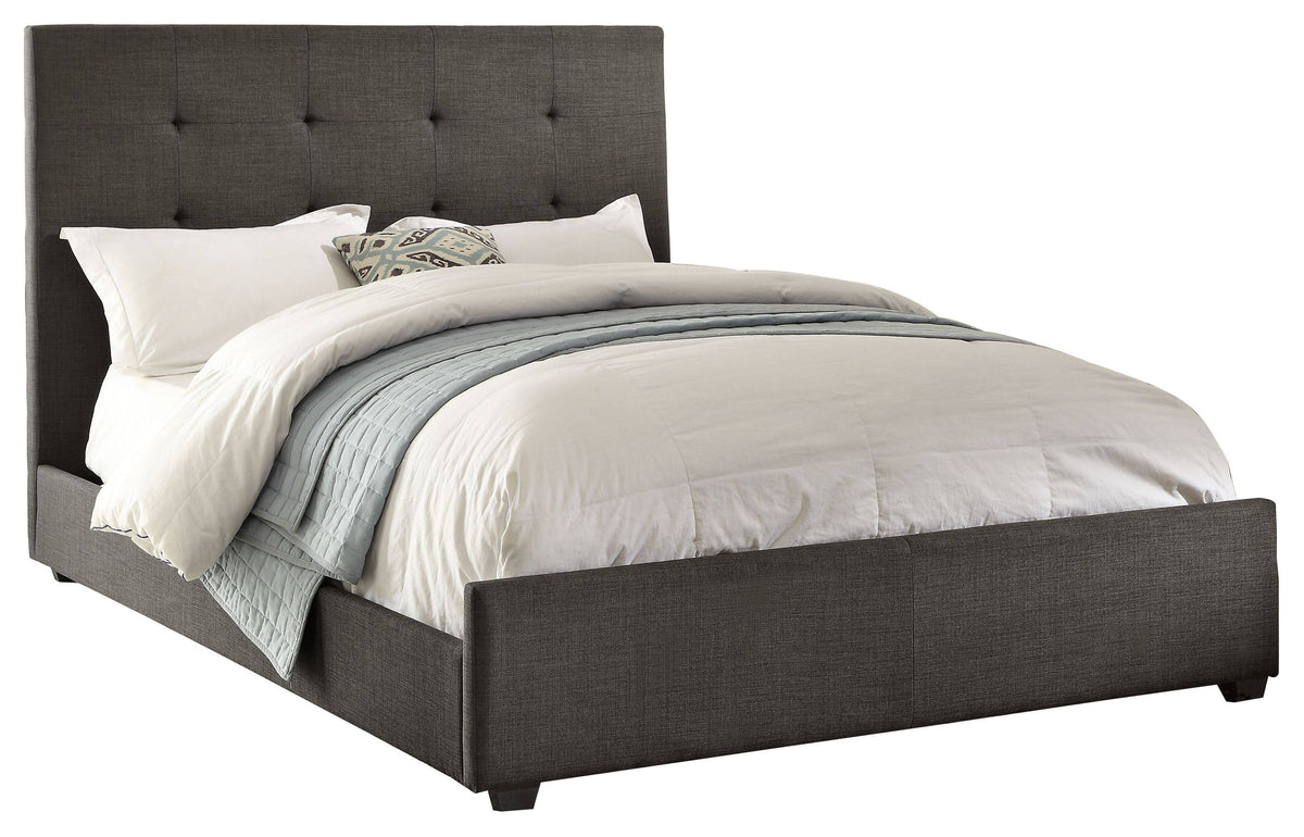 Dark Grey Fabric King Bed P821
