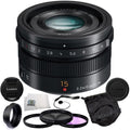 Black 15mm f/1.7 Micro Four Thirds Lens + 5 Piece Accessory Kit I181