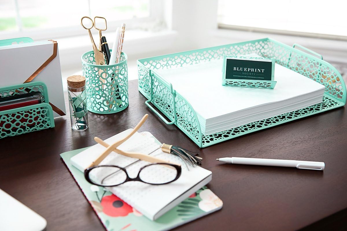 Mint Green 5 Piece Desk Organizer Set V176572