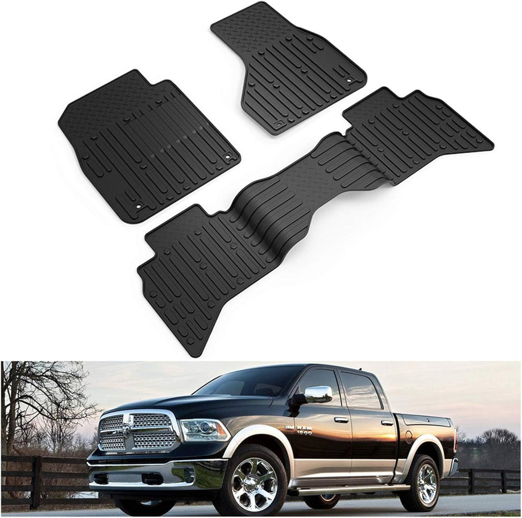 Black TPE Floor Mats for Dodge Ram 1500 Quad Cab Y318385