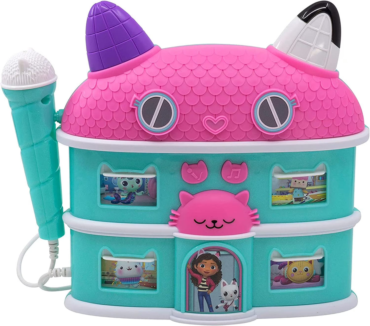 Gabby Sing Along Boom Box Speaker with Microphone, Karaoke Machine with Built in Music and Sound Effects M64657