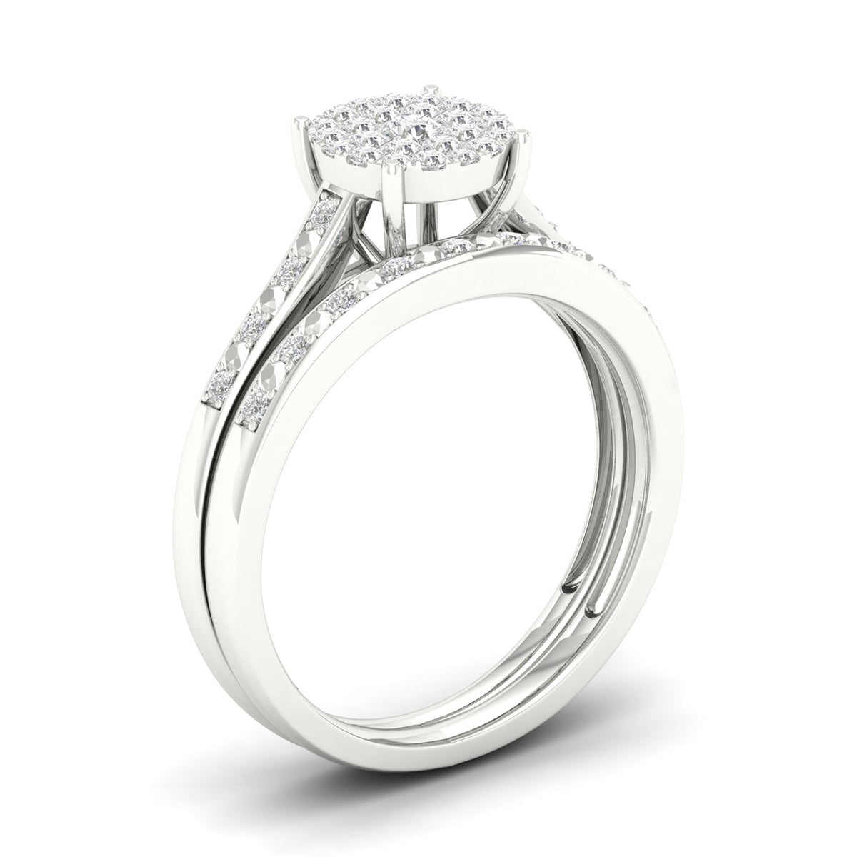 Diamond Cluster Bridal Set T97030