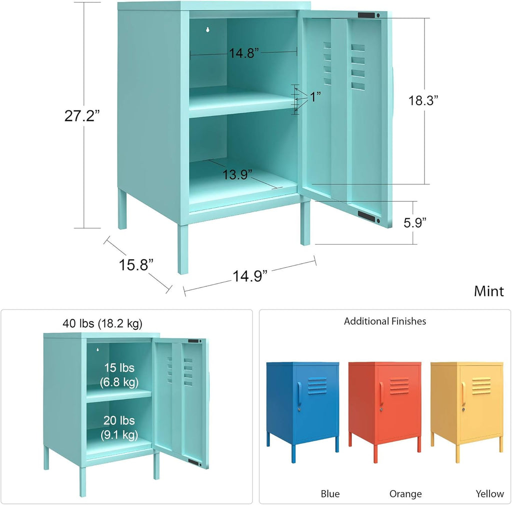 Bashful Pink Metal Locker End Table U678705