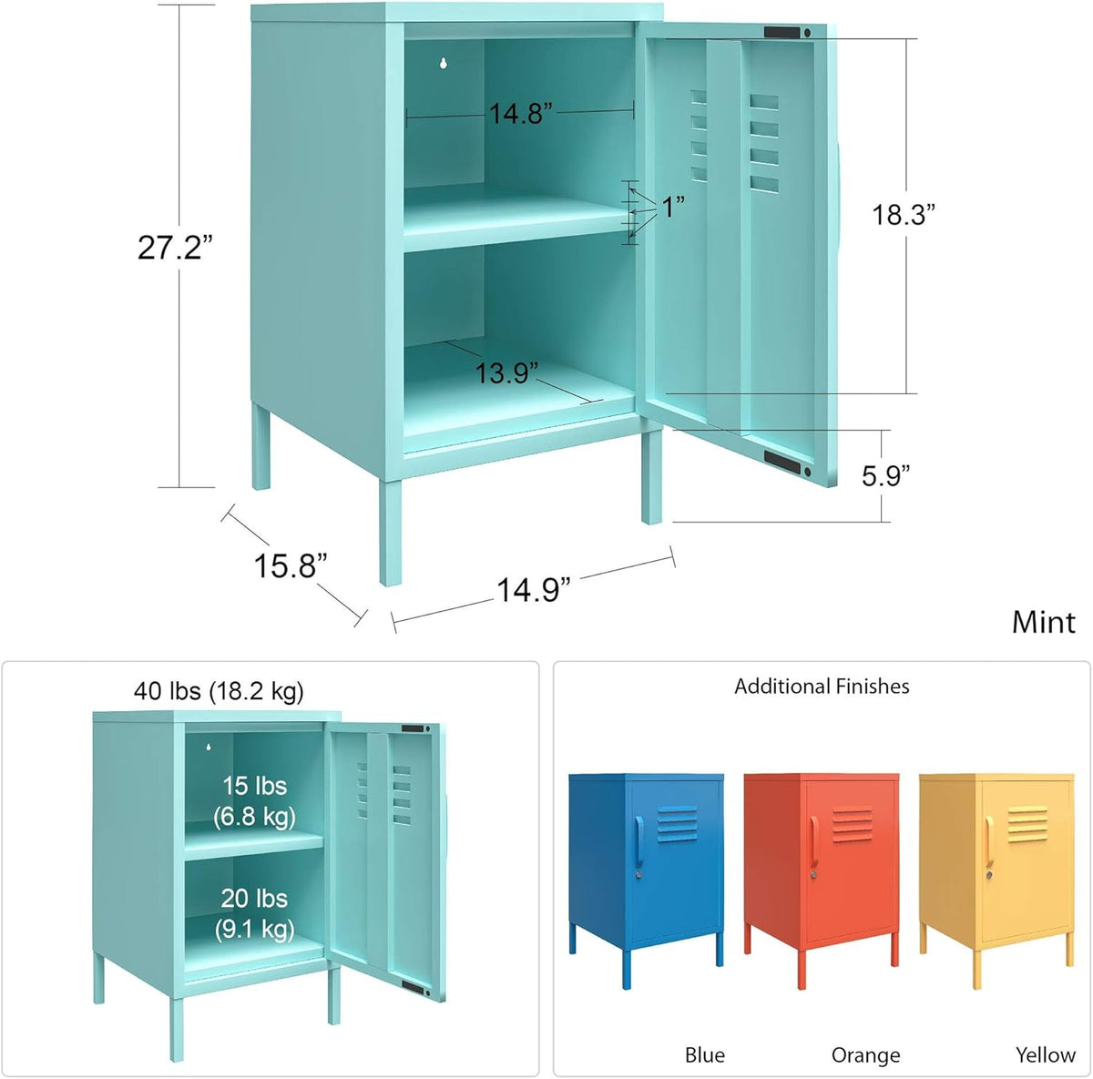 Bashful Pink Metal Locker End Table U678705