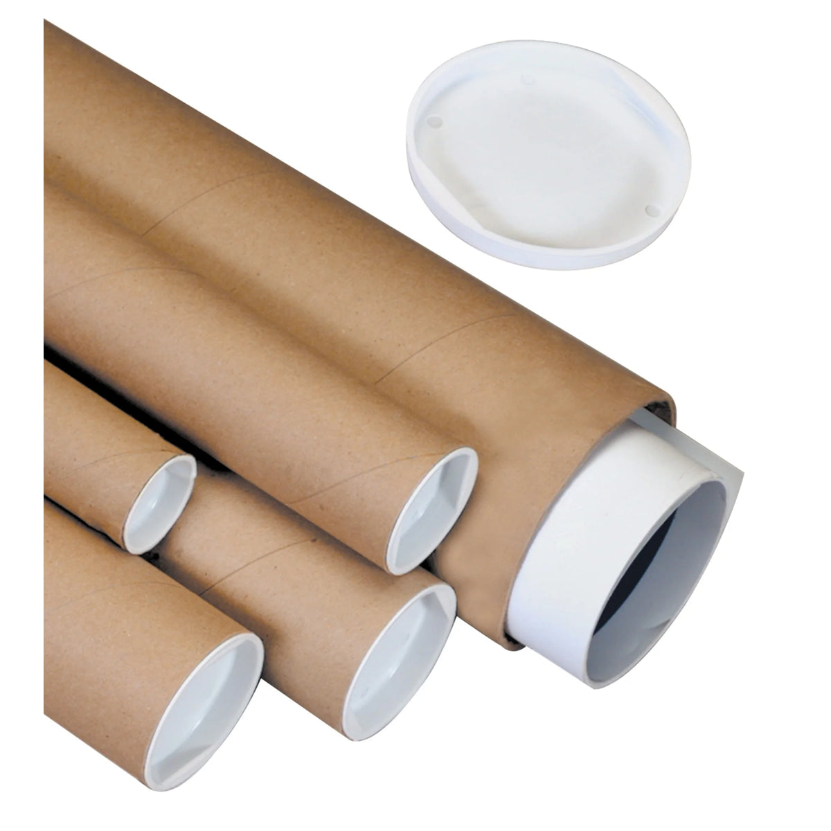 Kraft Mailing Tubes with Caps 2" x 24" 6/Case F59415