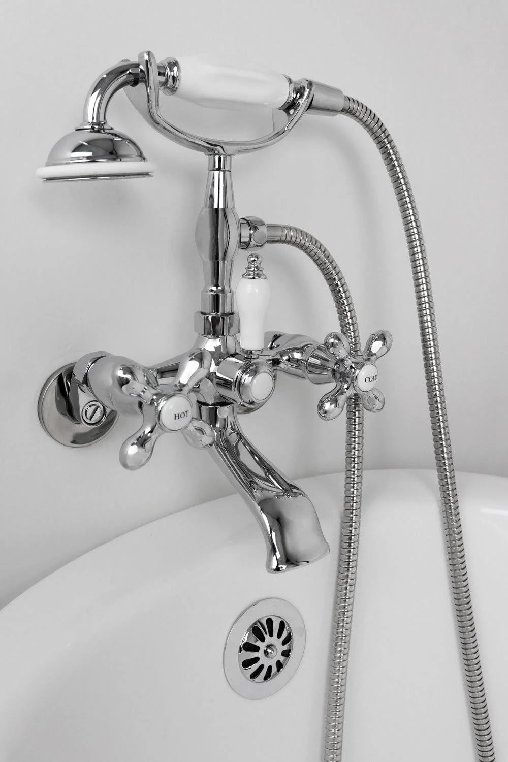 Satin Nickel 2-Handle Wall Mount Bathtub Faucet Q6332