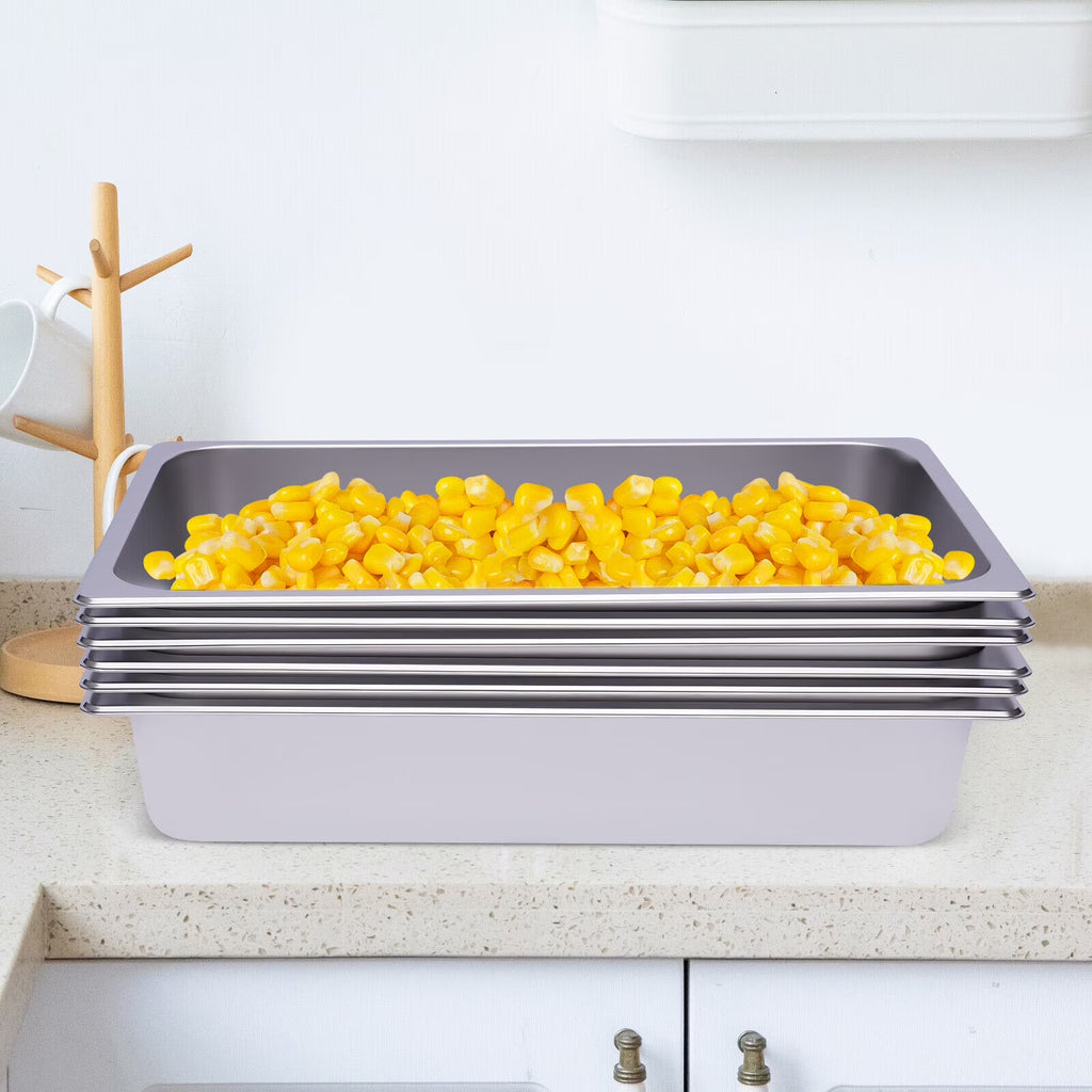 6 Pack Full Size Stainless Steel Steam Table Food Pan N657