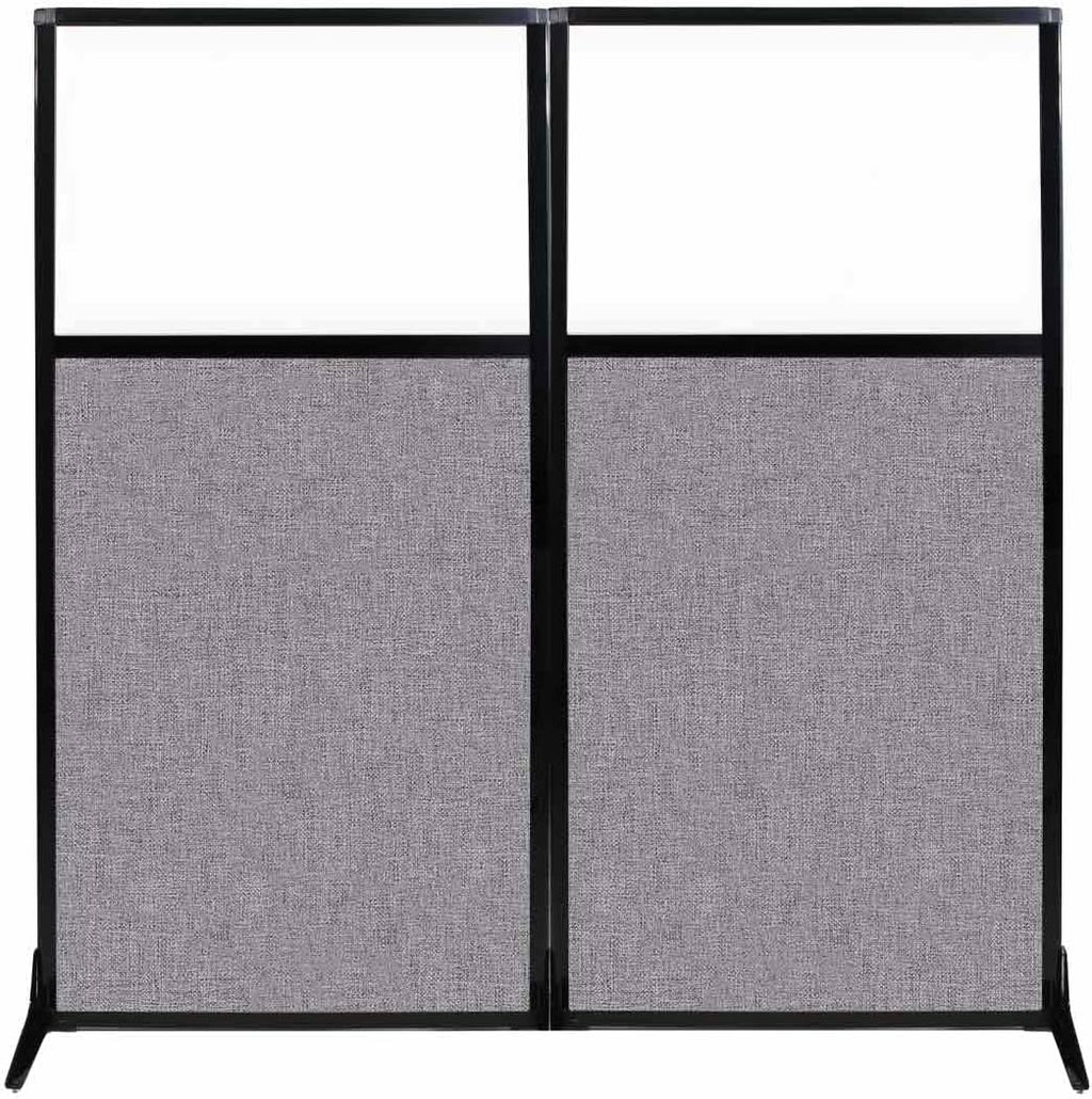Portable Wall Divider with Charcoal Gray Fabric Panels Z9713