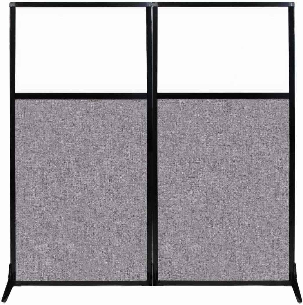 Portable Wall Divider with Charcoal Gray Fabric Panels Z9713
