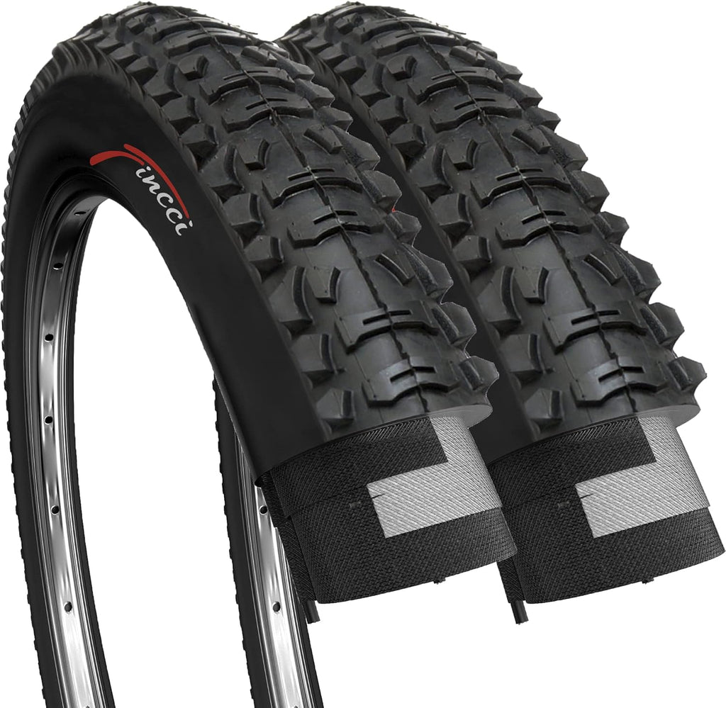 Pair of 2 Foldable 26 x 1.95 Inch 60 TPI Tires for MTB Mountain Hybrid Bike Bicycle L73203