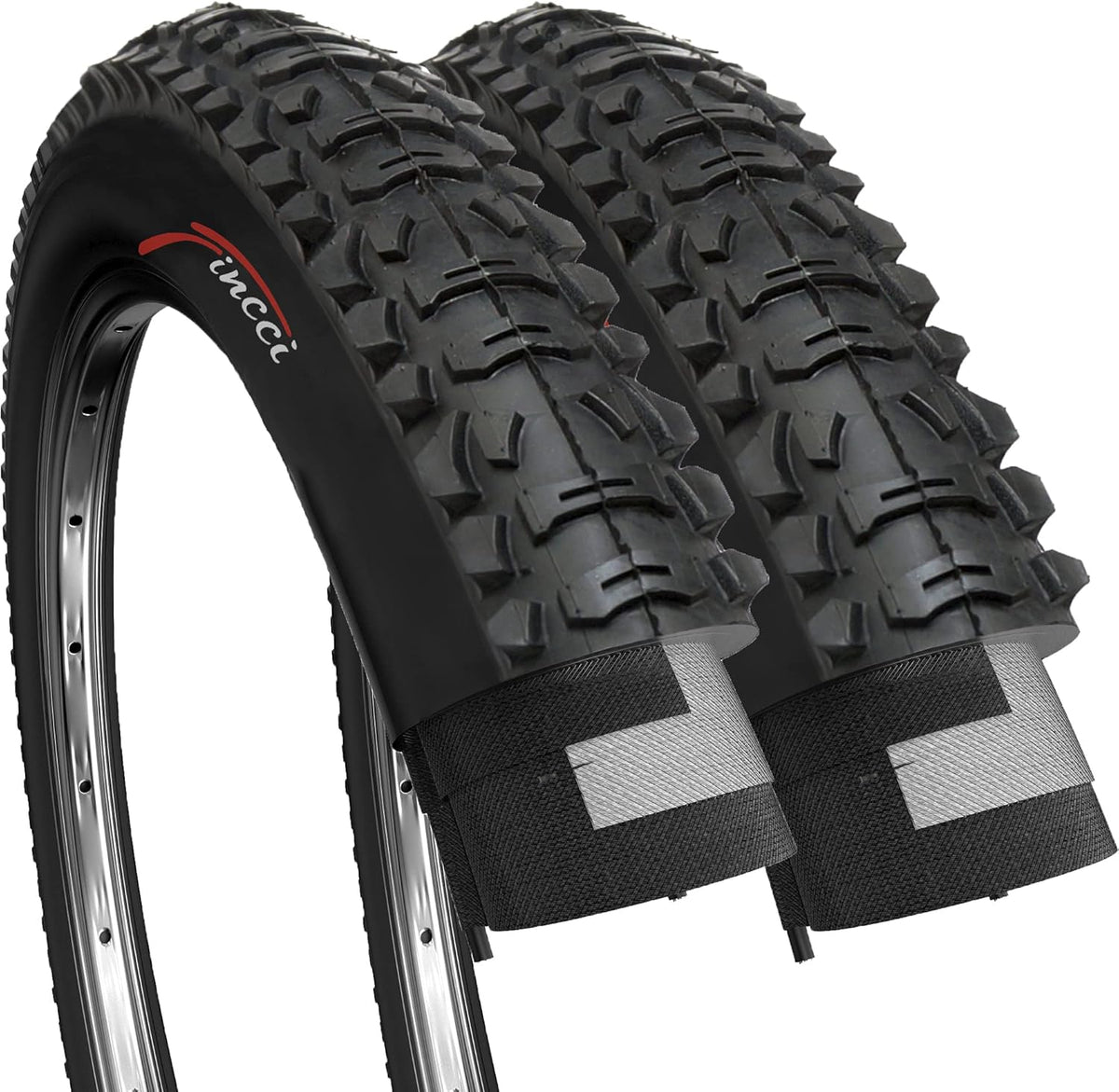 Pair of 2 Foldable 26 x 1.95 Inch 60 TPI Tires for MTB Mountain Hybrid Bike Bicycle L73203