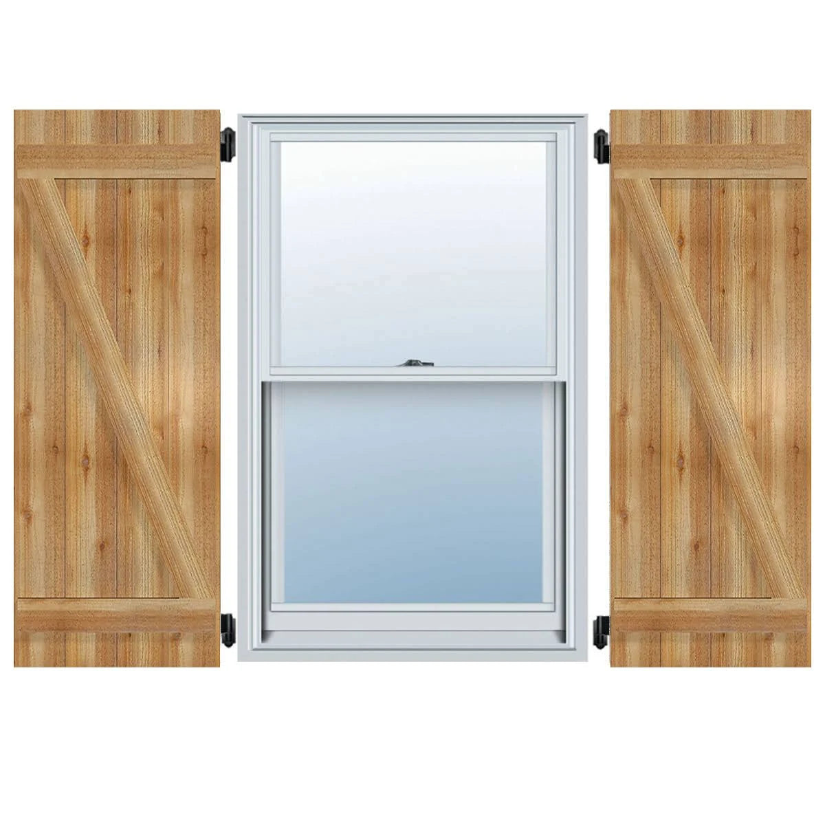 Rough Sawn Western Red Cedar Board-n-Batten Shutters with Z-Bar I618526