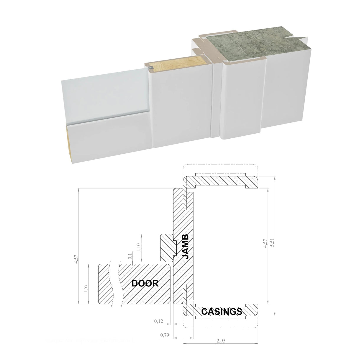 Solid French Double Doors 36 x 80 inches Frosted Glass Wood W147