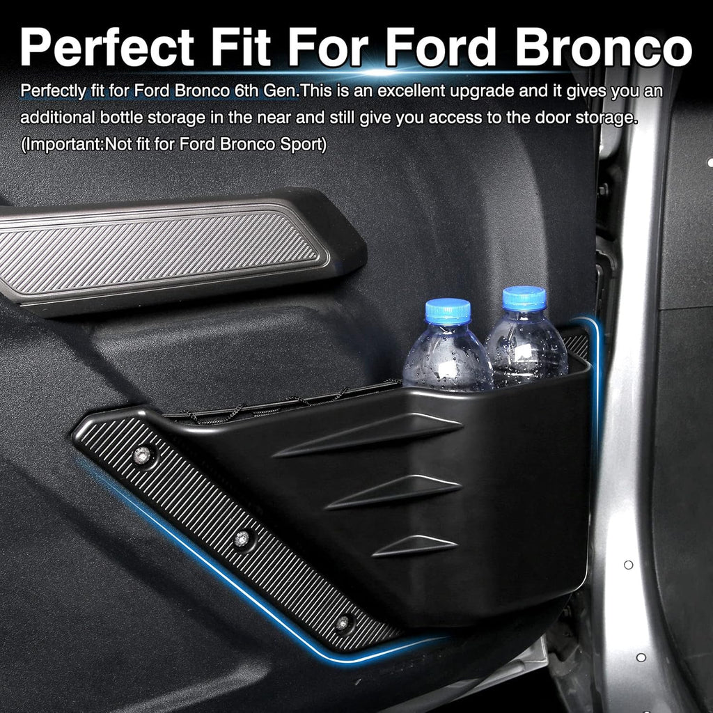Black 2PCS Front Door Storage Box for Ford Bronco 4-Door L436