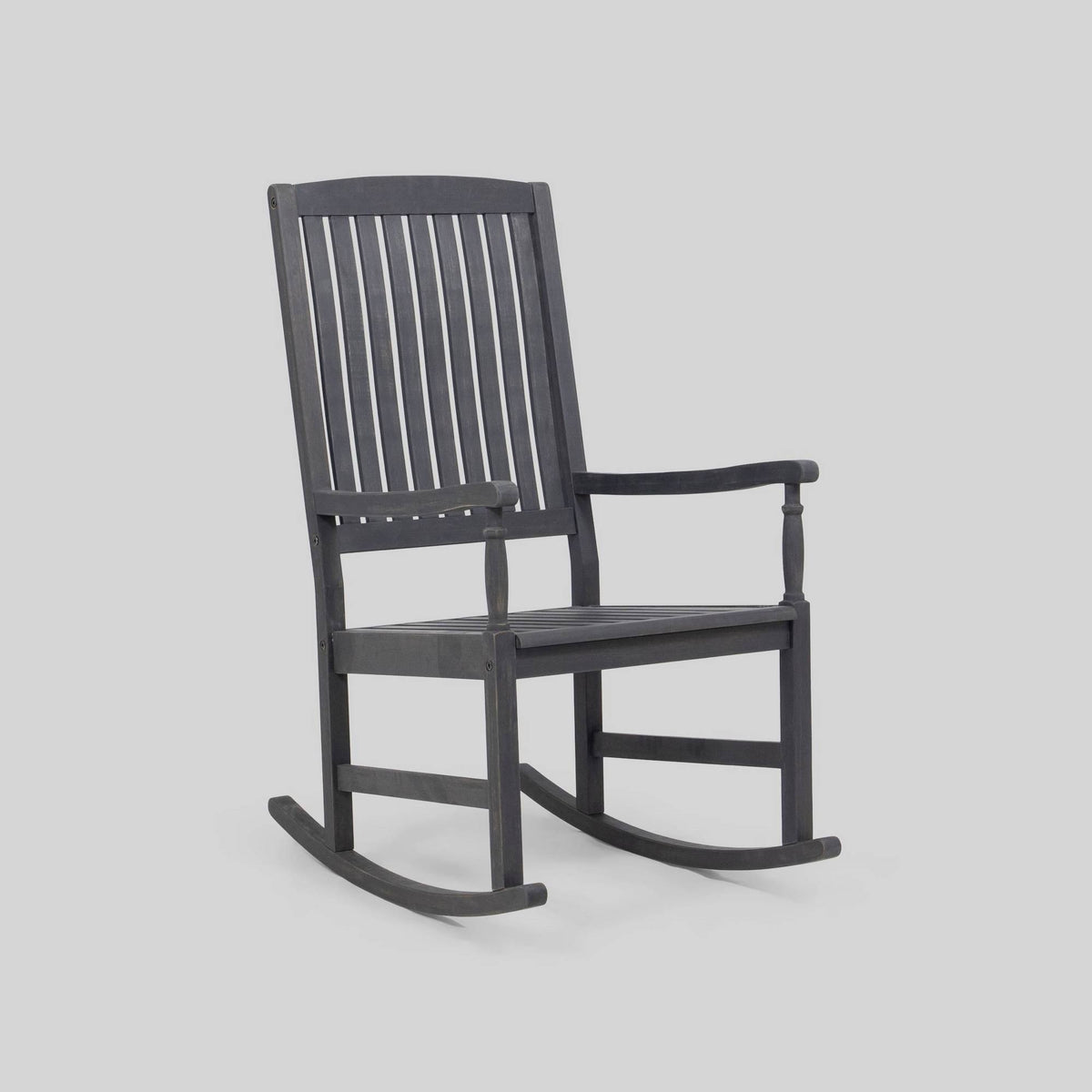 Acacia Wood Rocking Chair Dark Gray M75588