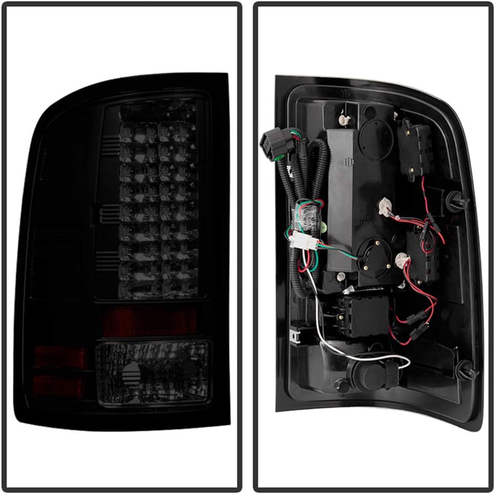 Black Housing Smoked Lens LED Tail Lights Brake Lamps Assembly Q706