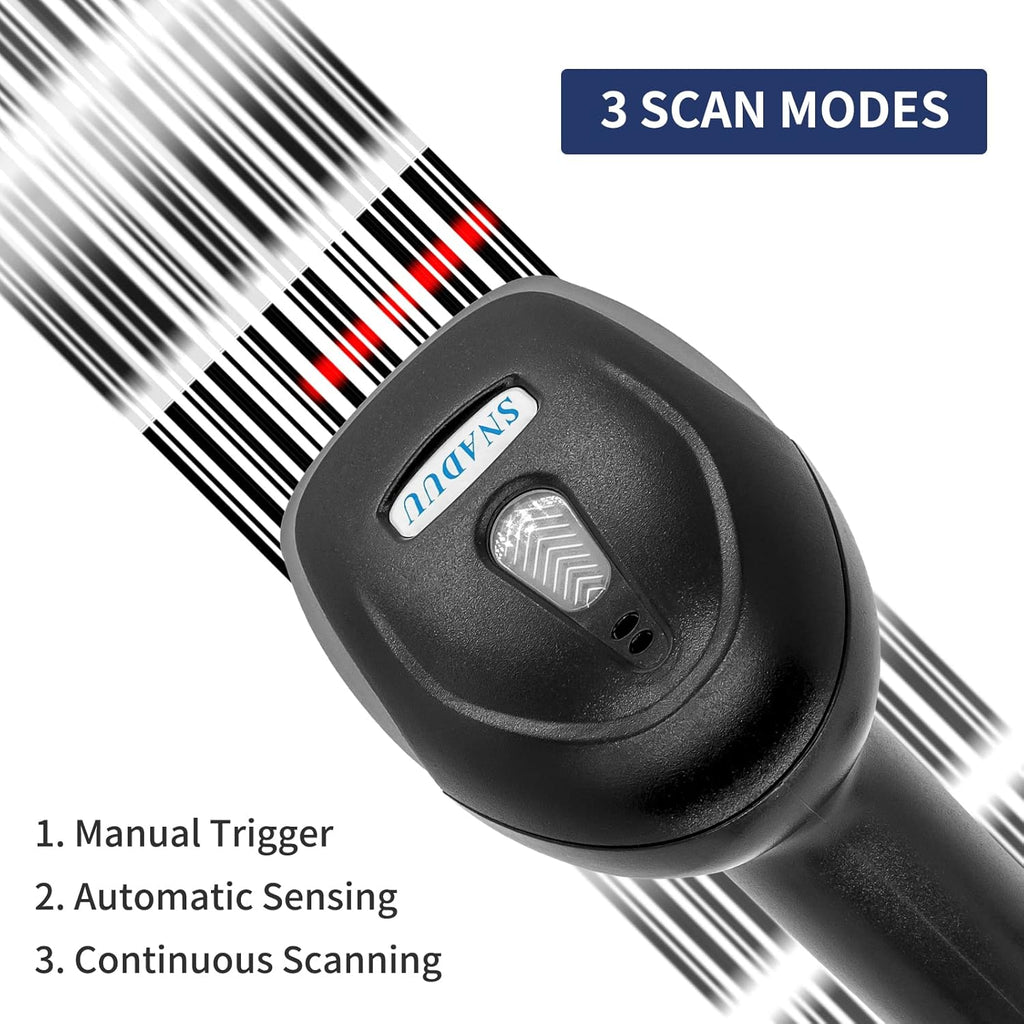 Bluetooth Barcode Scanner 2D QR Code, Handheld Barcode Reader Automatic Scan 1D PDF417 Datamatrix J9236