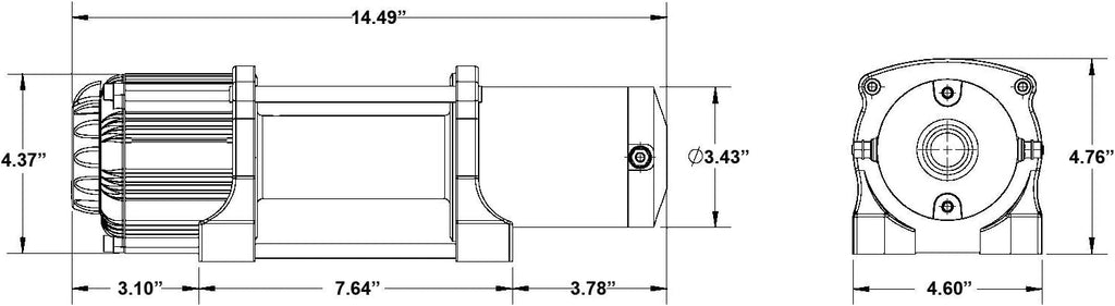 4500 lb Winch with Winch Mounting Plate Kit C4745