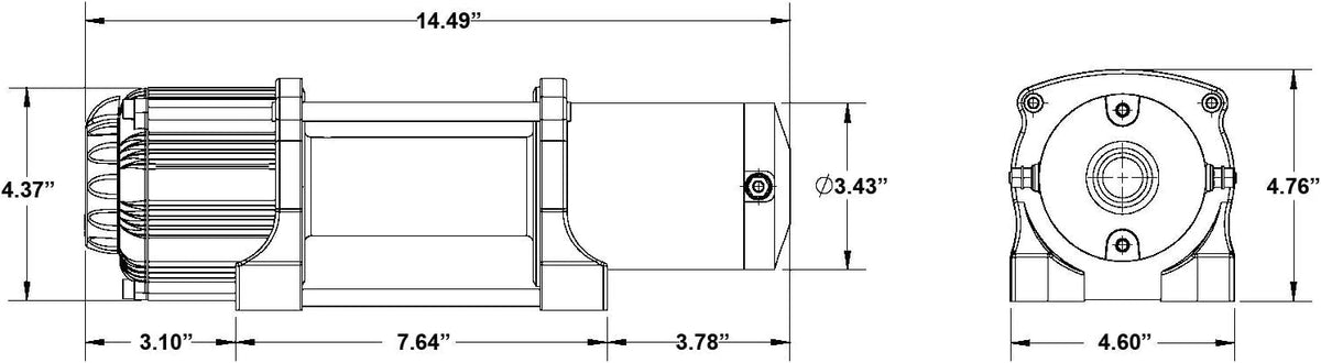 4500 lb Winch with Winch Mounting Plate Kit C4745
