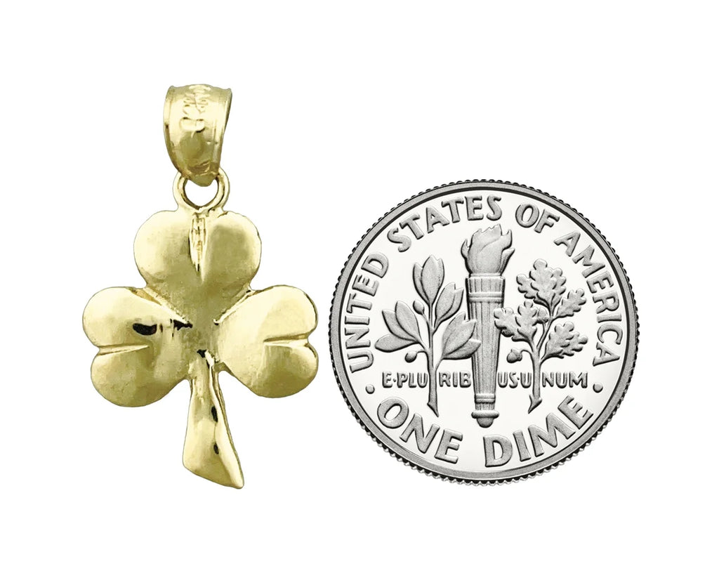 14K Gold Three Leaf Clover Charm S303
