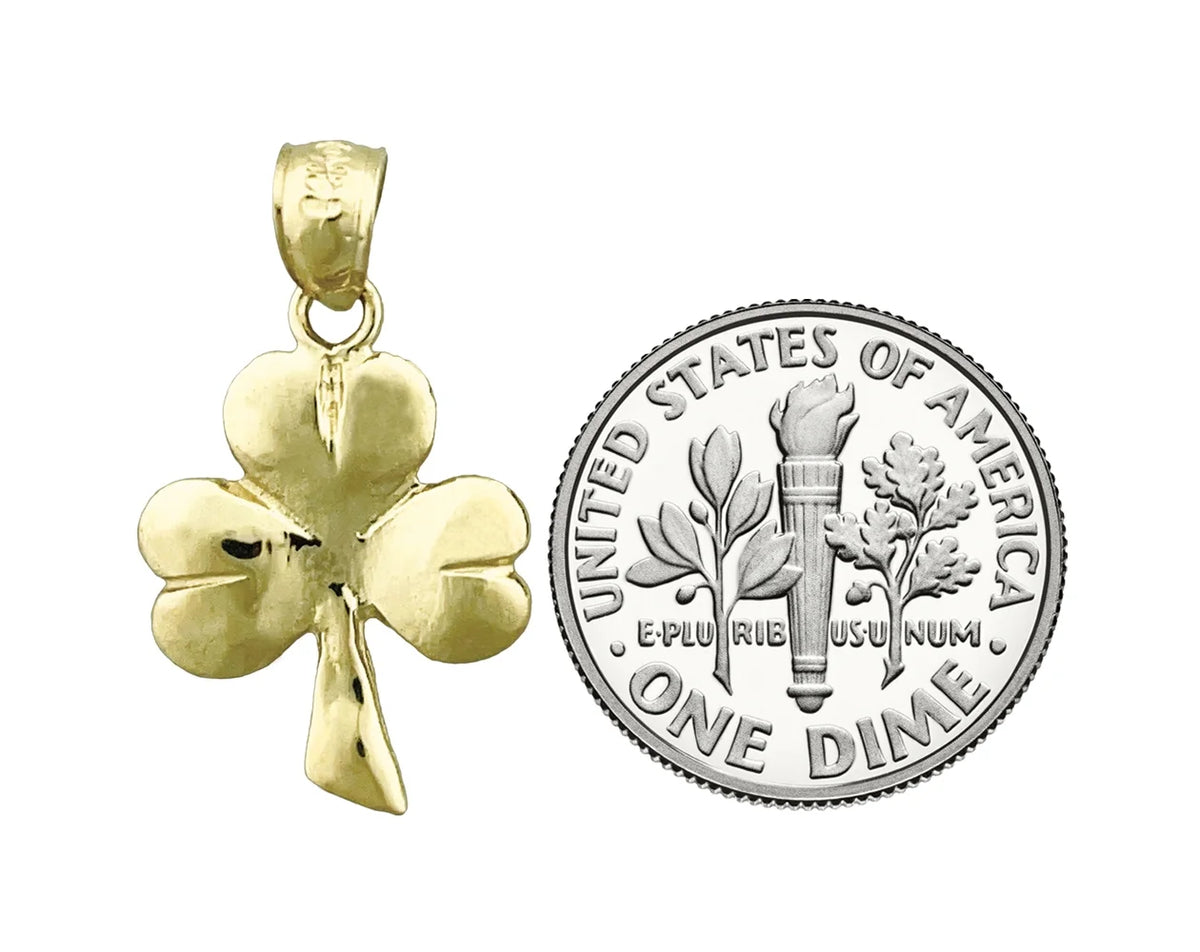 14K Gold Three Leaf Clover Charm S303