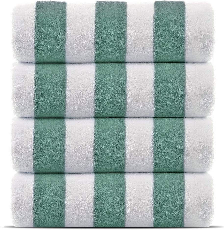 Light Blue 30x60 Inch 100% Cotton Pool Beach Towels 4-Pack L84786