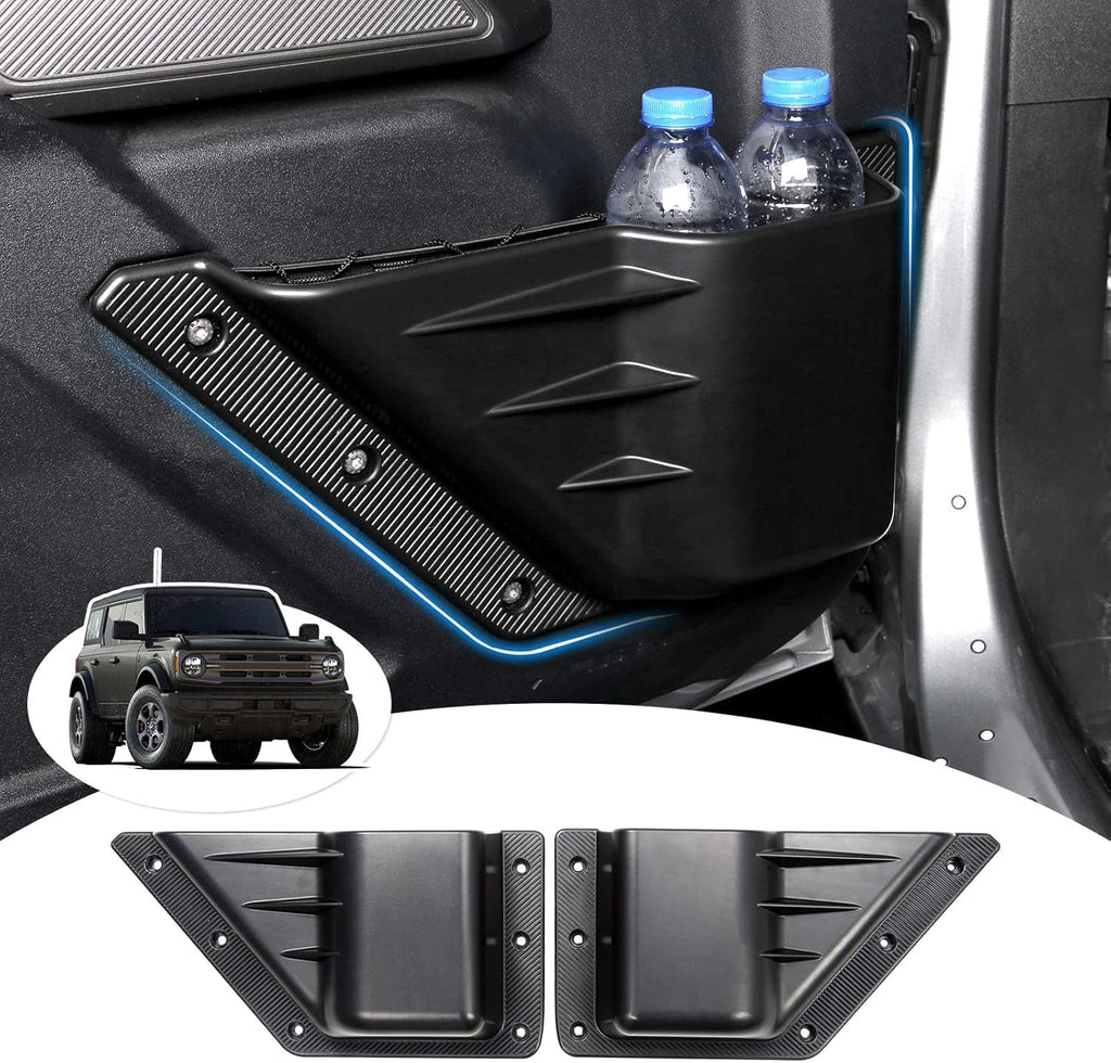Black 2PCS Front Door Storage Box for Ford Bronco 4-Door L436