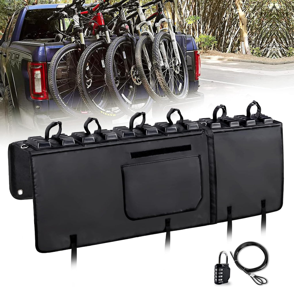 Truck Bike Tailgate Pad with Anti-Theft Lock and Secure Bike Straps R256985