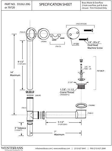 Stainless Steel Bath Waste with 20 Ga. Tubing E255115