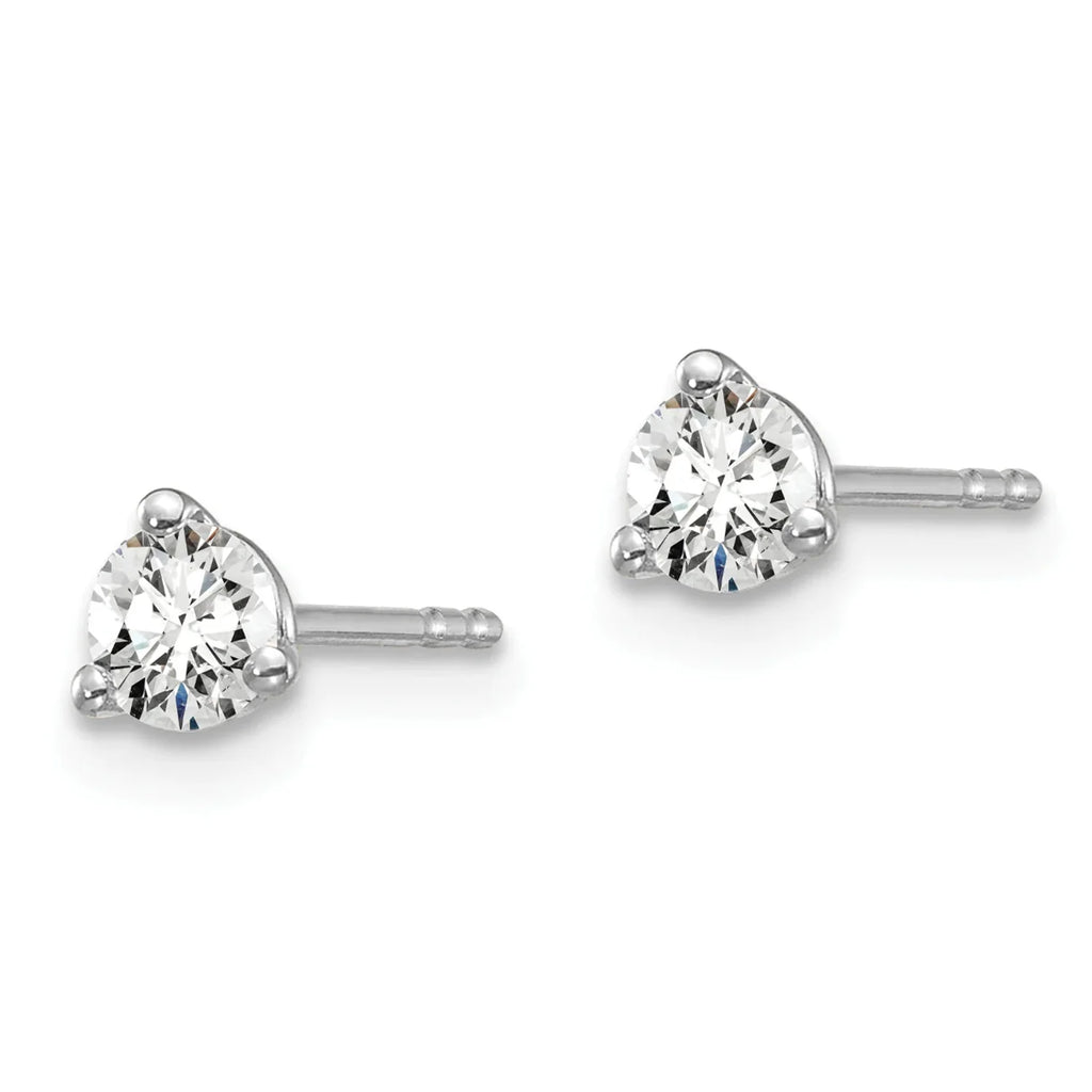14 Karat White Gold Lab Grown Diamond 3/8 cttw 3 Prong Earrings Z1492