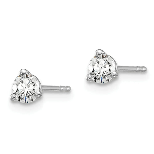 14 Karat White Gold Lab Grown Diamond 3/8 cttw 3 Prong Earrings Z1492