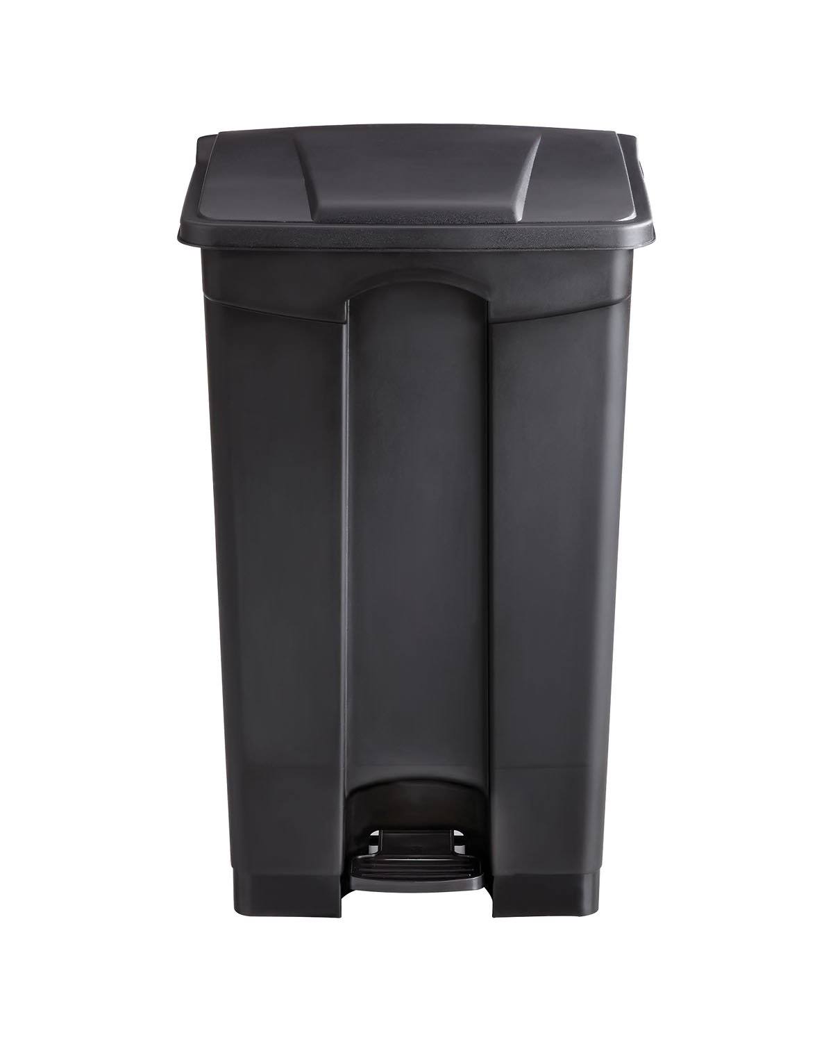 Tan Plastic Trash Can 23 Gal with Flip Lid and Foot Pedal L572