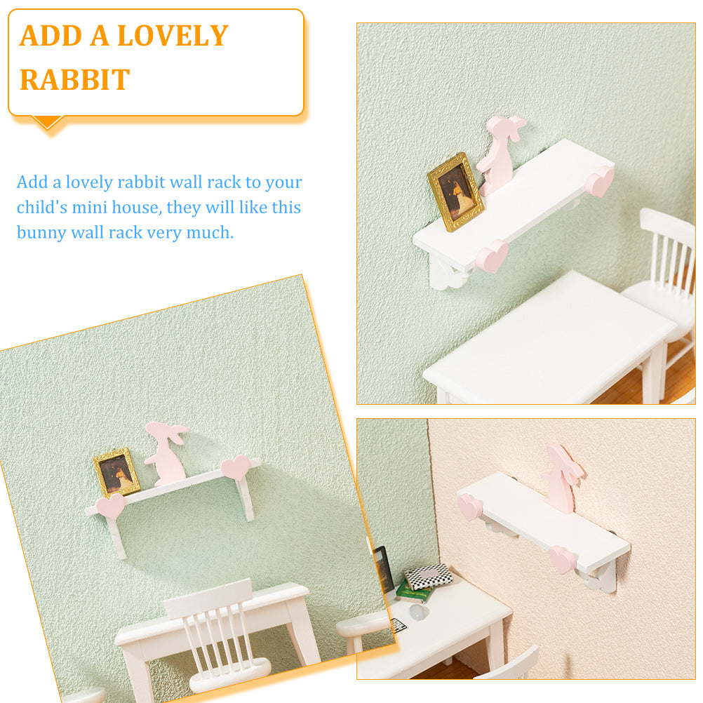 Wood Rabbit Wall Rack Doll House 2 Count X86493