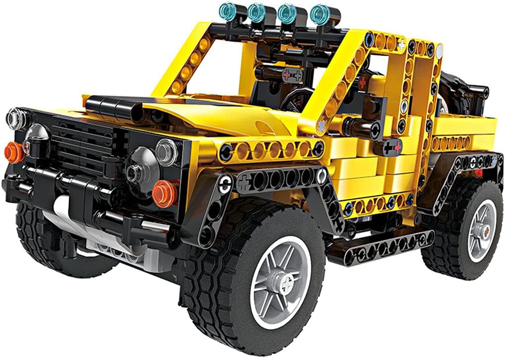 Yellow Off-Road Pickup Truck Building Blocks Toy Car with Brick Separator N39260